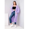 Moteriškas ilgas kardiganas, šviesiai violetinės spalvos