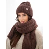 Moteriškas kepurės ir ilgo šaliko komplektas, rudas