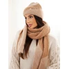 Moteriškas kepurės ir šaliko komplektas Camel+Fango, kapučino spalvos