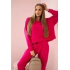 Moteriškas komplektas su džemperiu ir kelnėmis, fuksijos spalvos