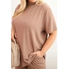 Moteriškas Plus Size 3 dalių komplektas, kapučino spalvos