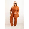Moteriškas Plus Size 3 dalių komplektas, kapučino spalvos