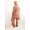 Moteriškas Plus Size 3 dalių komplektas, kapučino spalvos