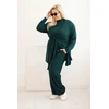 Moteriškas Plus Size 3 dalių komplektas, tamsiai žalios spalvos