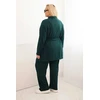 Moteriškas Plus Size 3 dalių komplektas, tamsiai žalios spalvos