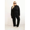 Moteriškas Plus Size 3 dalių komplektas, juodos spalvos
