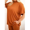 Moteriškas Plus Size 3 dalių komplektas, kapučino spalvos