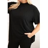 Moteriškas Plus Size 3 dalių komplektas, juodos spalvos