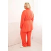 Moteriškas Plus Size 3 dalių komplektas, avietinės spalvos