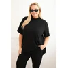 Moteriškas Plus Size 3 dalių komplektas, juodos spalvos