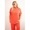 Moteriškas Plus Size 3 dalių komplektas, avietinės spalvos