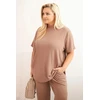 Moteriškas Plus Size 3 dalių komplektas, kapučino spalvos