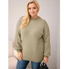 Moteriškas Plus Size chaki megztinis