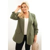 Moteriškas Plus Size chaki spalvos švarkas oversize