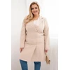 Moteriškas Plus Size dvieilis paltas su apykakle, smėlio spalvos