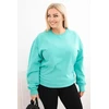 Moteriškas Plus Size džemperis su apvalia iškirpte, mėtų spalvos