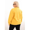 Moteriškas Plus Size džemperis su apvalia iškirpte, garstyčių spalvos