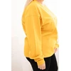 Moteriškas Plus Size džemperis su apvalia iškirpte, garstyčių spalvos