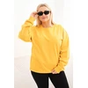 Moteriškas Plus Size džemperis su apvalia iškirpte, garstyčių spalvos