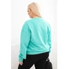 Moteriškas Plus Size džemperis su apvalia iškirpte, mėtų spalvos