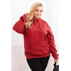 Moteriškas Plus Size džemperis su gobtuvu, burgundiškos spalvos