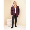 Moteriškas Plus Size džemperis su gobtuvu, tamsiai violetinis