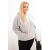 Moteriškas Plus Size džemperis su gobtuvu ir kengūros kišene, pilkas
