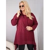 Moteriškas Plus Size džemperis su gobtuvu, burgundiškos spalvos