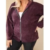 Moteriškas Plus Size džemperis su gobtuvu, tamsiai violetinis