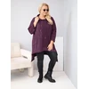 Moteriškas Plus Size džemperis su gobtuvu, bordo spalvos