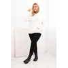 Moteriškas Plus Size džemperis su gobtuvu ir kengūros kišene, baltos spalvos