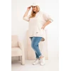 Moteriškas Plus Size džemperis su gobtuvu ir spauda, smėlio spalvos