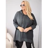 Moteriškas Plus Size džemperis su gobtuvu ir pynute, pilkos spalvos