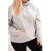 Moteriškas Plus Size džemperis su gobtuvu ir kengūros kišene, pilkas