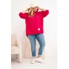 Moteriškas Plus Size džemperis su gobtuvu, fuksijos spalvos