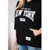 Moteriškas Plus Size džemperis su gobtuvu, juodos spalvos