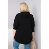 Moteriškas Plus Size džemperis su gobtuvu, juodos spalvos