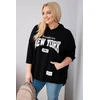 Moteriškas Plus Size džemperis su gobtuvu, juodos spalvos