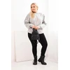 Moteriškas Plus Size džemperis su gobtuvu ir kengūros kišene, pilkas