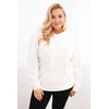 Moteriškas Plus Size džemperis su gobtuvu ir kengūros kišene, baltos spalvos