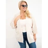 Moteriškas Plus Size kardiganas su kišenėmis, smėlio spalvos