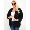 Moteriškas Plus Size kardiganas su kišenėmis, juodos spalvos
