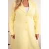 Moteriškas Plus Size klasikinis paltas su sagomis, geltonos spalvos