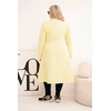 Moteriškas Plus Size klasikinis paltas su sagomis, geltonos spalvos