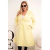 Moteriškas Plus Size klasikinis paltas su sagomis, geltonos spalvos