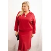 Moteriškas Plus Size komplektas, raudonos spalvos