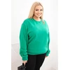 Moteriškas Plus Size medvilninis džemperis, šviesiai žalios spalvos