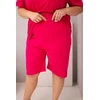 Moteriškas Plus Size medvilninis komplektas su palaidine ir šortais, fuksijos spalvos