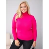 Moteriškas Plus Size megztinis aukštu kaklu, fuksijos spalvos