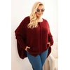 Moteriškas Plus Size megztinis, fuksijos spalvos